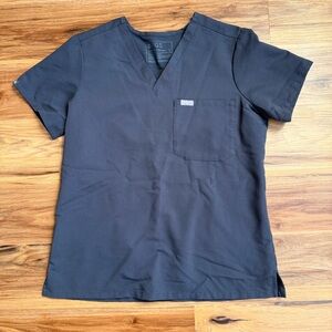 Figs Charcoal Catarina V-Neck Scrub Top